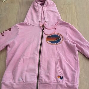 Pink Aviator Nation full zip up sweatshirt